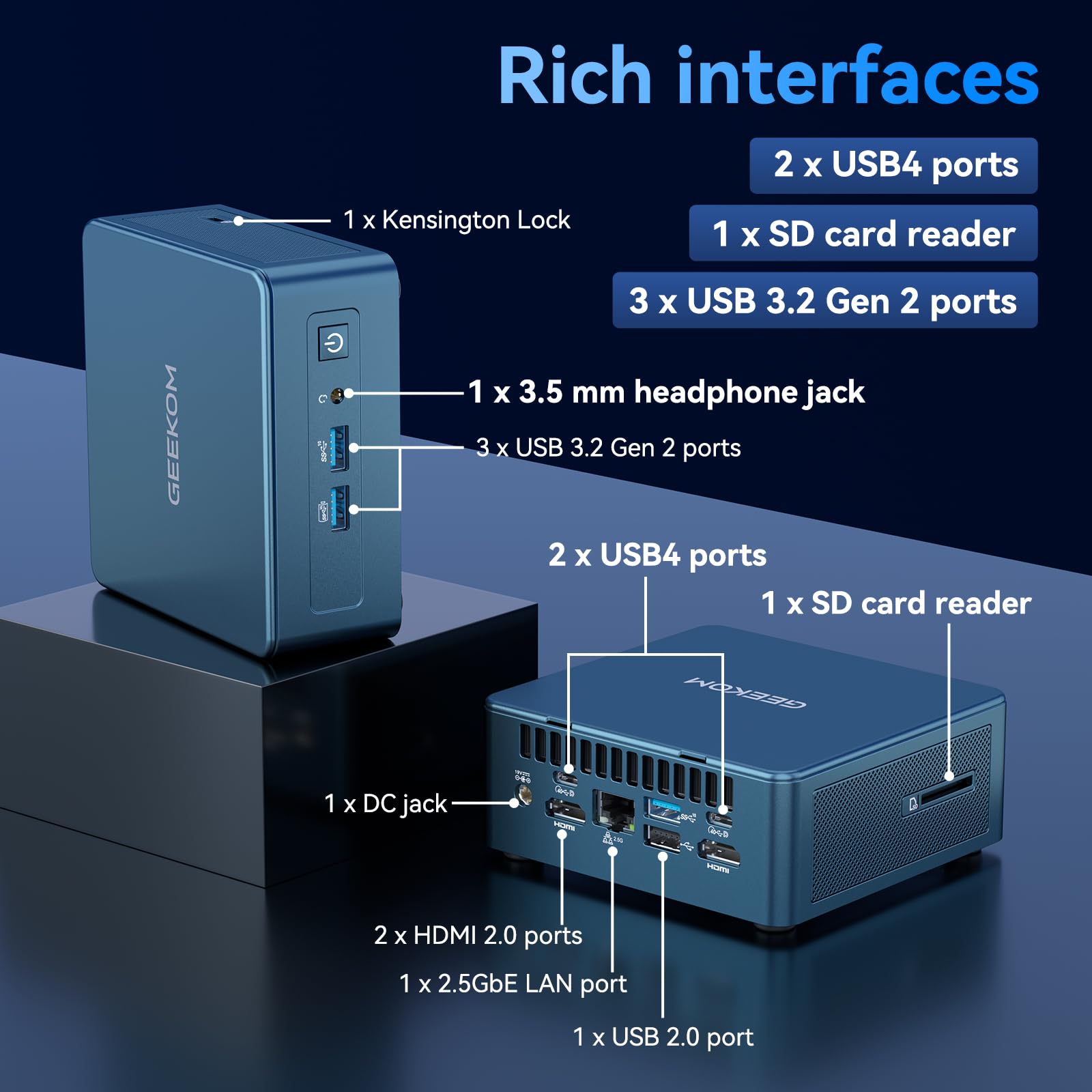 GEEKOM Mini PC IT13, Intel i9-13900H de 13ª geração (5,4 GHz) | 32 GB